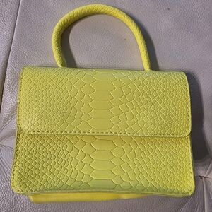 Neon Yellow Small Purse - Handle And Strap